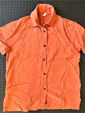 Orange button up short sleeve - KOTN (men’s Medium but fits like Small)